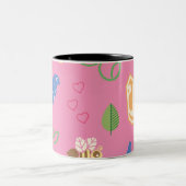 Supergirl vogels en bijenroze tweekleurige koffiemok (Center)