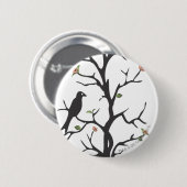 Supergirl vogels in de boom ronde button 5,7 cm (Voorkant /achterkant)