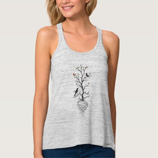 Supergirl vogels in de boom tanktop (Voorkant)