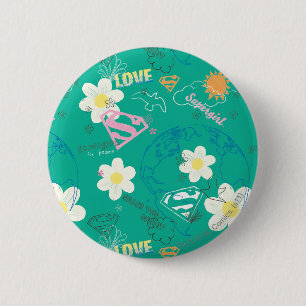 Supergirl voor het Vredespatroon Ronde Button 5,7 Cm