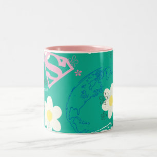 Supergirl voor het Vredespatroon Tweekleurige Koffiemok