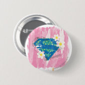 Supergirl voor Vredesroze Ronde Button 5,7 Cm (Voorkant /achterkant)