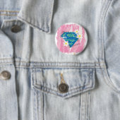 Supergirl voor Vredesroze Ronde Button 5,7 Cm (In situ)