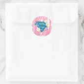 Supergirl voor Vredesroze Ronde Sticker (Tas)