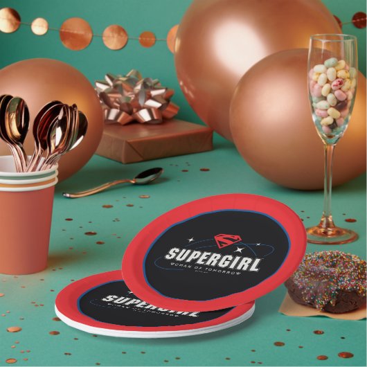 Supergirl Vrouw van Morgen Papieren Bordje (Multi)