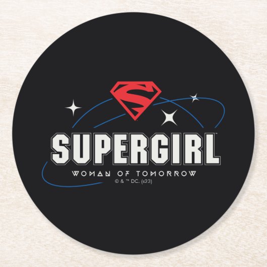 Supergirl Vrouw van Morgen Ronde Kartonnen Onderzetter (Voorkant)