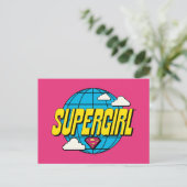 Supergirl wereldwijde pop grafiek briefkaart (Staand voorkant)