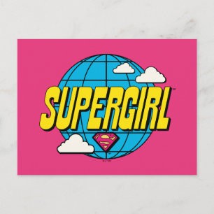Supergirl wereldwijde pop grafiek briefkaart