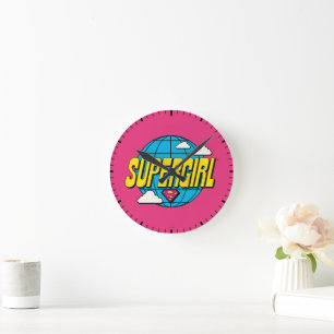 Supergirl wereldwijde pop-grafiek ronde klok