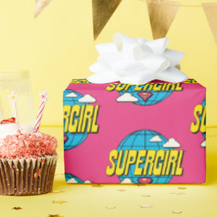 Supergirl wereldwijde popgrafiek cadeaupapier