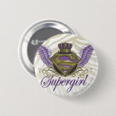Supergirl Zebra Print Ronde Button 5,7 Cm (Voorkant /achterkant)