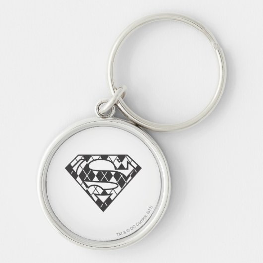Supergirl Zwart Argyle Logo Sleutelhanger (Voorkant)