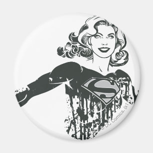 Supergirl zwarte en witte tekening 1 magneet