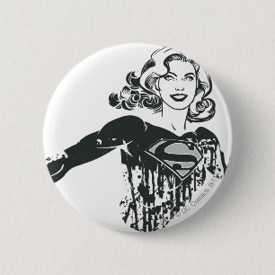 Supergirl zwarte en witte tekening 1 ronde button 5,7 cm