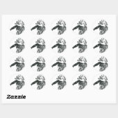 Supergirl zwarte en witte tekening 1 ronde sticker (Vel)