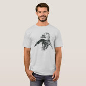 Supergirl zwarte en witte tekening 1 t-shirt (Voorkant volledig)