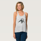 Supergirl zwarte en witte tekening 1 tanktop (Volledige Voorkant)