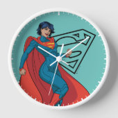 Supergirl zweven in blauw pak (Voorkant)
