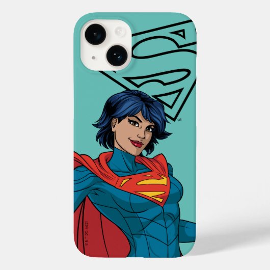 Supergirl zweven in blauw pak Case-Mate iPhone case (Achterkant)