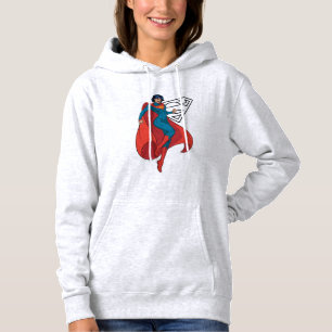 Supergirl zweven in blauw pak hoodie