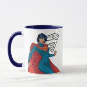Supergirl zweven in blauw pak mok (Links)