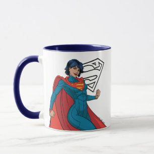 Supergirl zweven in blauw pak mok