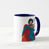 Supergirl zweven in blauw pak mok (Voorkant rechts)