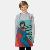 Supergirl zweven in blauw pak schort (Gedragen)
