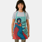 Supergirl zweven in blauw pak schort (Insitu)