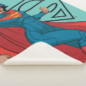 Supergirl zweven in blauw pak sherpa deken (3/4)