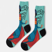 Supergirl zweven in blauw pak sokken (Links)
