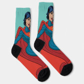 Supergirl zweven in blauw pak sokken (Rechts)
