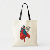 Supergirl zweven in blauw pak tote bag (Voorkant)