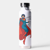 Supergirl zweven in blauw pak waterfles (Links)