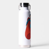 Supergirl zweven in blauw pak waterfles (Voorkant)