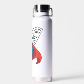 Supergirl zweven in blauw pak waterfles (Achterkant)