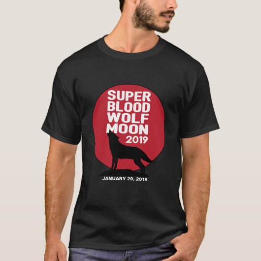 Supergolf Wolf Moon Lunar Eclipse 2019 T-shirt (Voorkant)