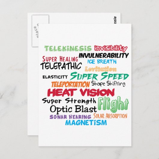 Supergrootmachten superheld briefkaart (Voorkant / Achterkant)