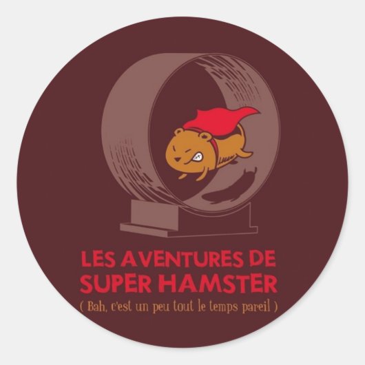 superhamster ronde sticker (Voorkant)