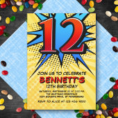 Superheld 12e verjaardag uitnodiging