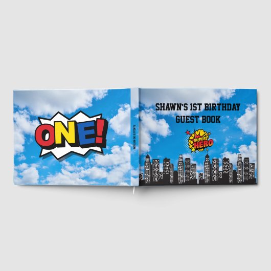 Superheld 1e verjaardag van het Guest Book Gastenboek (Volledig)