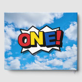 Superheld 1e verjaardag van het Guest Book Gastenboek (Achterkant)