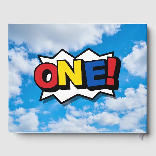 Superheld 1e verjaardag van het Guest Book Gastenboek (Achterkant)