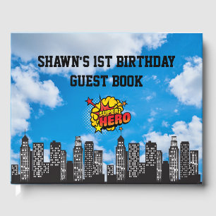Superheld 1e verjaardag van het Guest Book Gastenboek