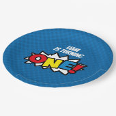 Superheld 1st Birthay, papieren Borden Papieren Bordje (Gekanteld)