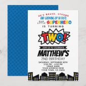 Superheld 2e verjaardag kaart (Voorkant / Achterkant)