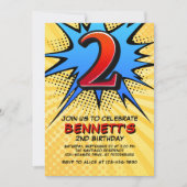 Superheld 2e verjaardag uitnodiging (Voorkant)