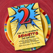 Superheld 2e verjaardag uitnodiging