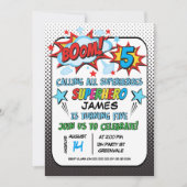 Superheld 5e verjaardag Uitnodiging (Voorkant)