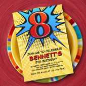 Superheld 8e verjaardag uitnodiging